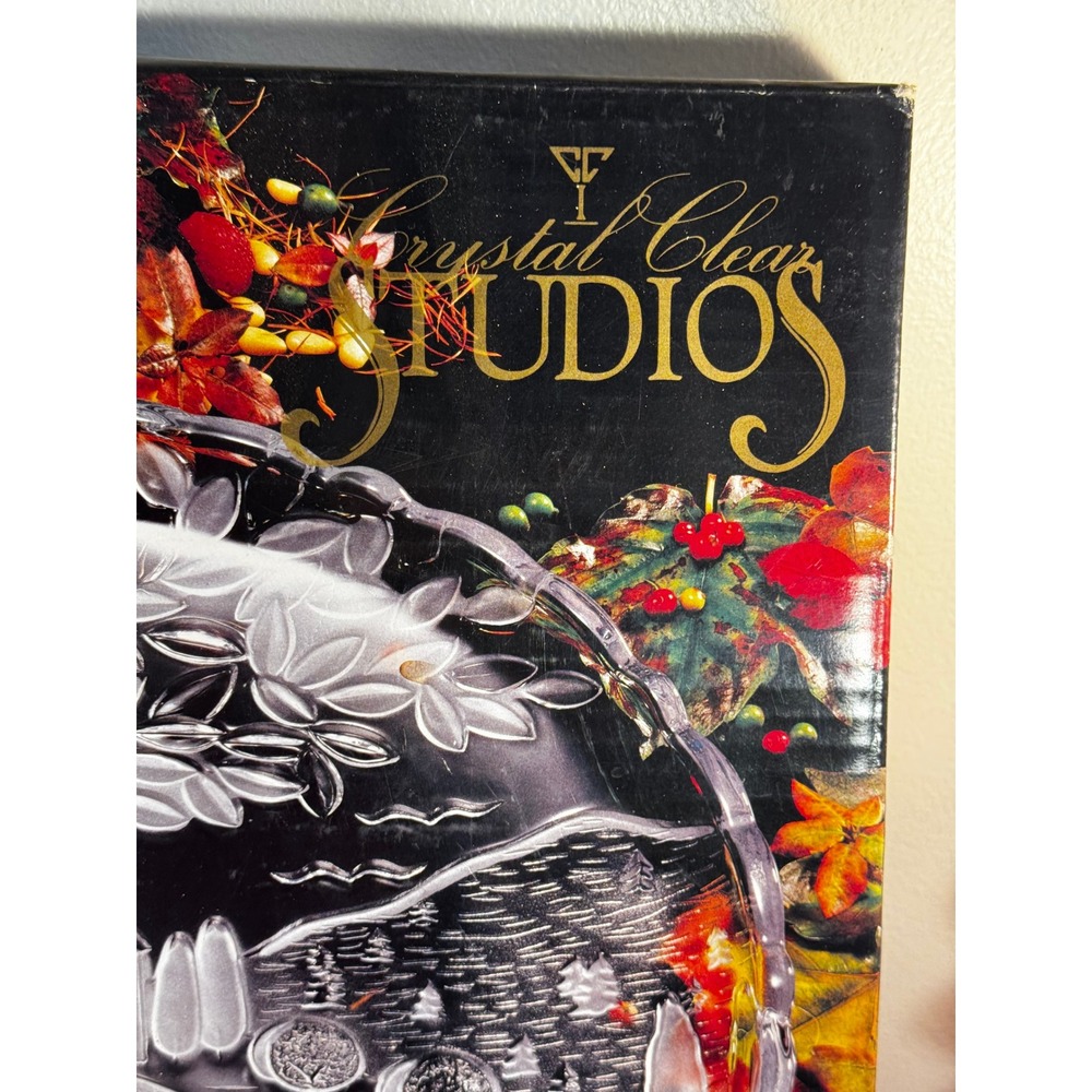 Crystal Clear Studios Country Living Scene Glass Platter Farmhouse Decor NIB - Picture 2 of 3
